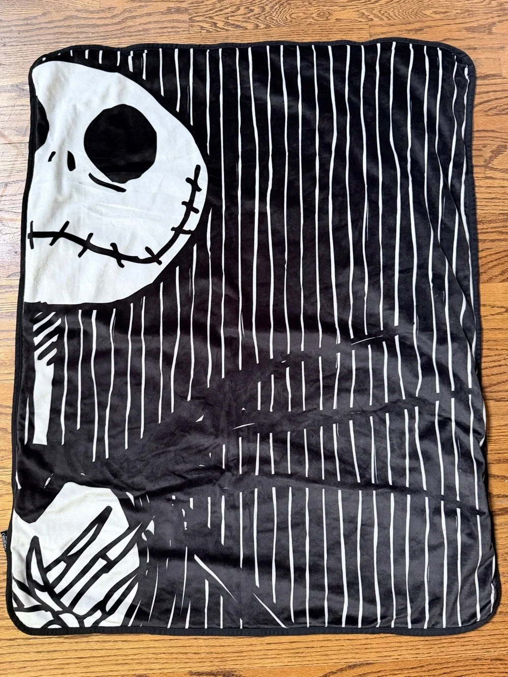 Black & White Jack Skellington Throw Blanket - Licensed Character Design